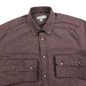 Ash & Erie Standard Fit Button Down Shirt Mens Size XS Maroon Burgundy